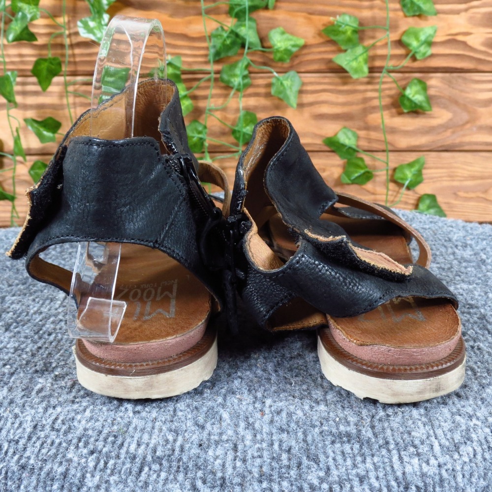 Miz Mooz Black and Tan Leather Strappy Sandals. - Picture 5 of 9